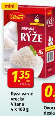 Ryža varné vrecká Vitana 4 x 100 g