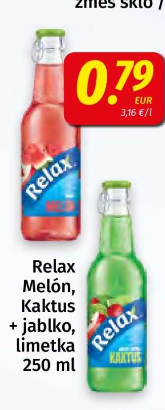 Relax Melón, Kaktus + jablko, limetka 250 ml