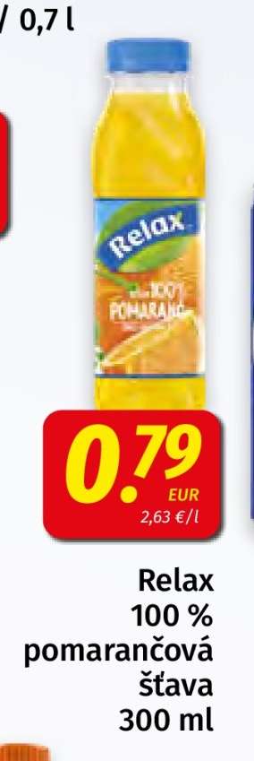 Relax 100% pomarančová šťava 300 ml