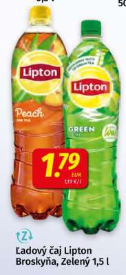 Ľadový čaj Lipton Broskyňa, Zelený 1,5 l