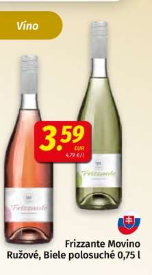 Frizzante Movino Ružové, Biele polosuché 0,75 l