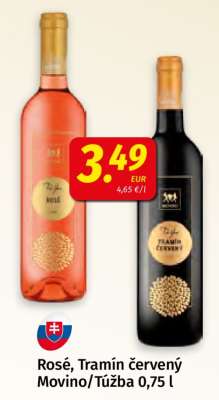 Rosé, Tramín červený Movino/Túžba 0,75 l
