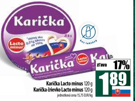Karička Lacto minus 120 g Karička črievko Lacto minus 120 g