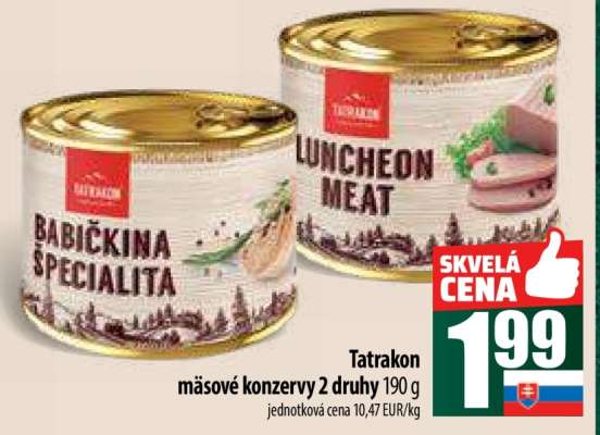 Tatrakon masové konzervy 2 druhy