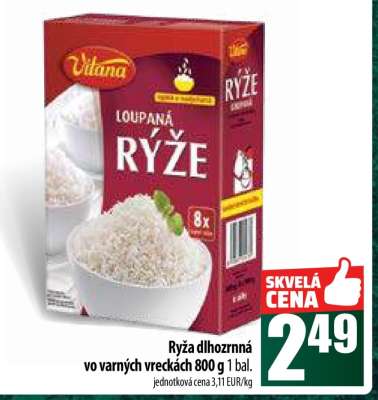Ryža dlhozrnná vo varných vreckách 800 g