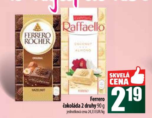 Ferrero čokoláda 2 druhy