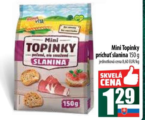 Mini Topinky príchuť slanina 150 g