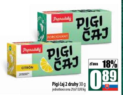 Pigi čaj 2 druhy