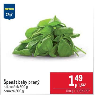 Špenát baby praný