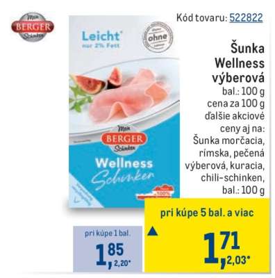 Šunka Wellness výberová