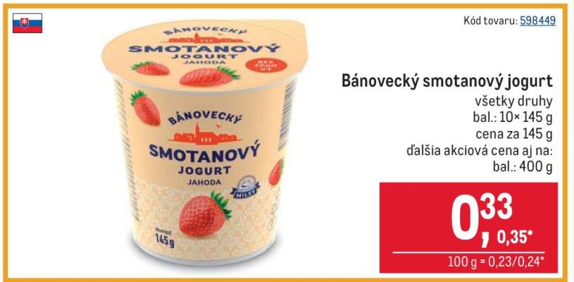 Bánovecký smotanový jogurt