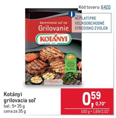 Kotányi grilovacia soľ