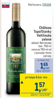 Château Topoľčianky Veltlínske zelené
