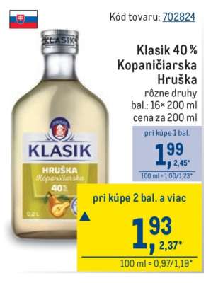 Klasik 40 % Kopaničiarska hruška