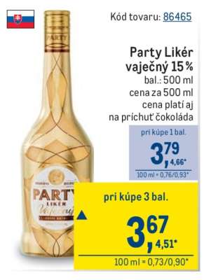 Party likér vaječný 15 %