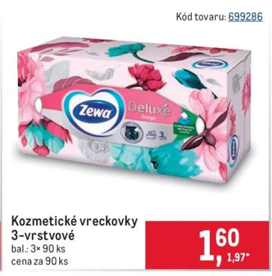Kozmetické vreckovky 3-vrstvové