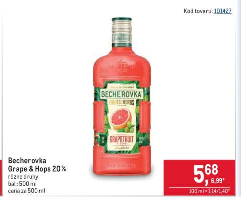 Becherovka Grape & Hops 20 %