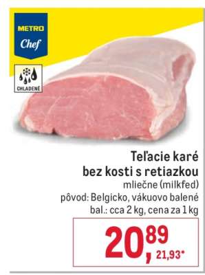 Teľacie karé bez kosti s retiazkou