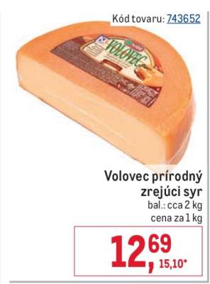 Volovec prírodný zrejúci syr