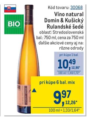 Víno natural Domin & Kušický Rulandské šedé