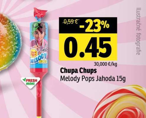 Chupa Chups Melody Pops Jahoda 15g