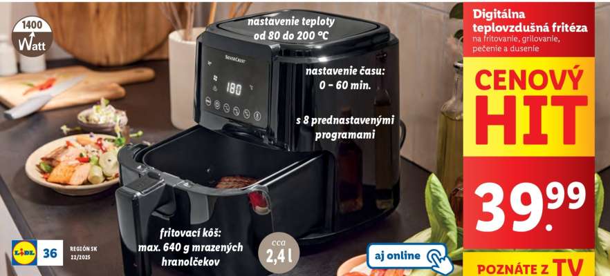 Digitálna teplovzdušná fritéza