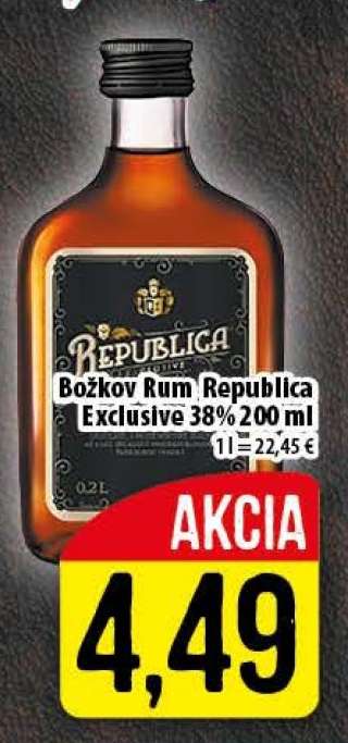 Božkov Rum Republica Exclusive 38% 200 ml