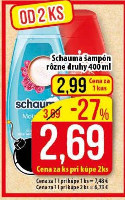 Schauma Šampón rôzne druhy 400 ml