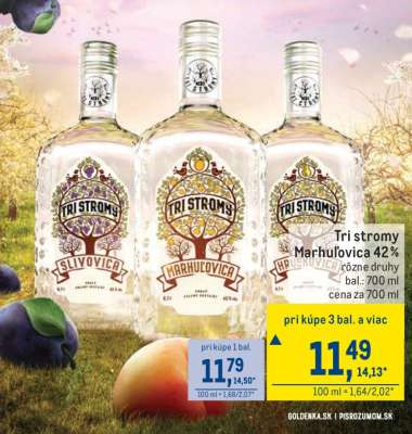Tri stromy Marhuľovica 42 %