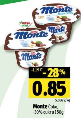 Monte Čoko, -30% cukru 150g