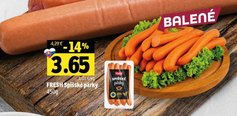 FRESH Spišské párky