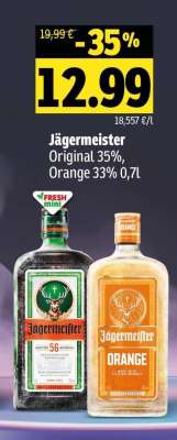 Jägermeister Original 35%, Orange 33% 0,7l