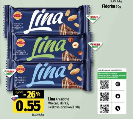 Lina Arašidová Mliečna, Horká, Lieskovo-oriešková