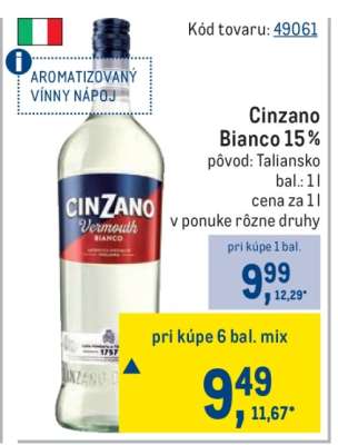 Cinzano Bianco 15 %