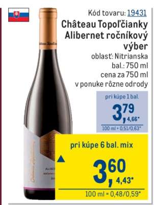 Château Topoľčianky Alibernet ročníkový výber
