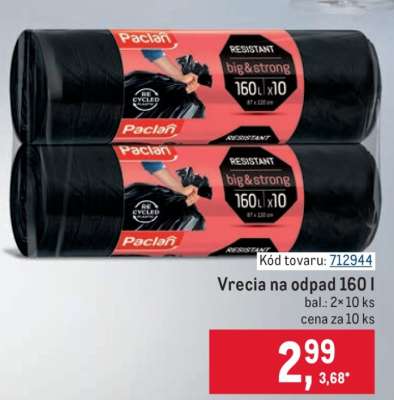 Vrecia na odpad 160 l