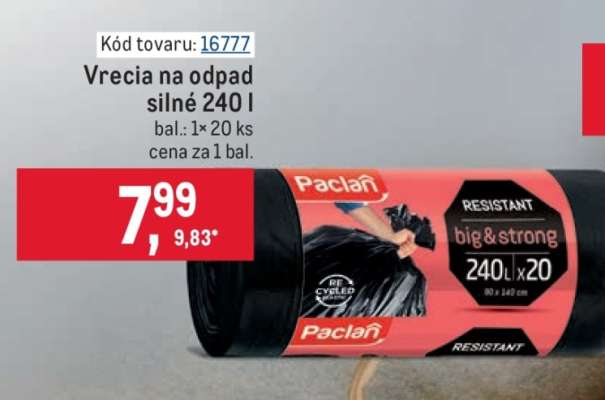 Vrecia na odpad silné 240 l