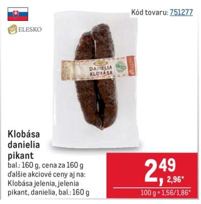 Klobása danielia pikant