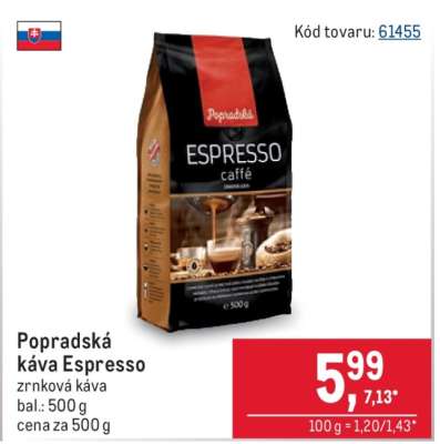 Popradská káva Espresso