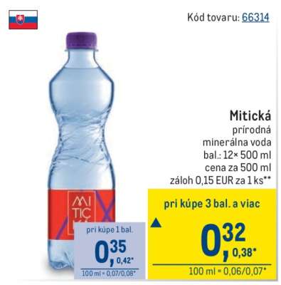Mitická prírodná minerálna voda
