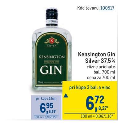 Kensington gin silver 37,5%