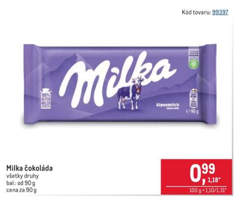 Milka čokoláda
