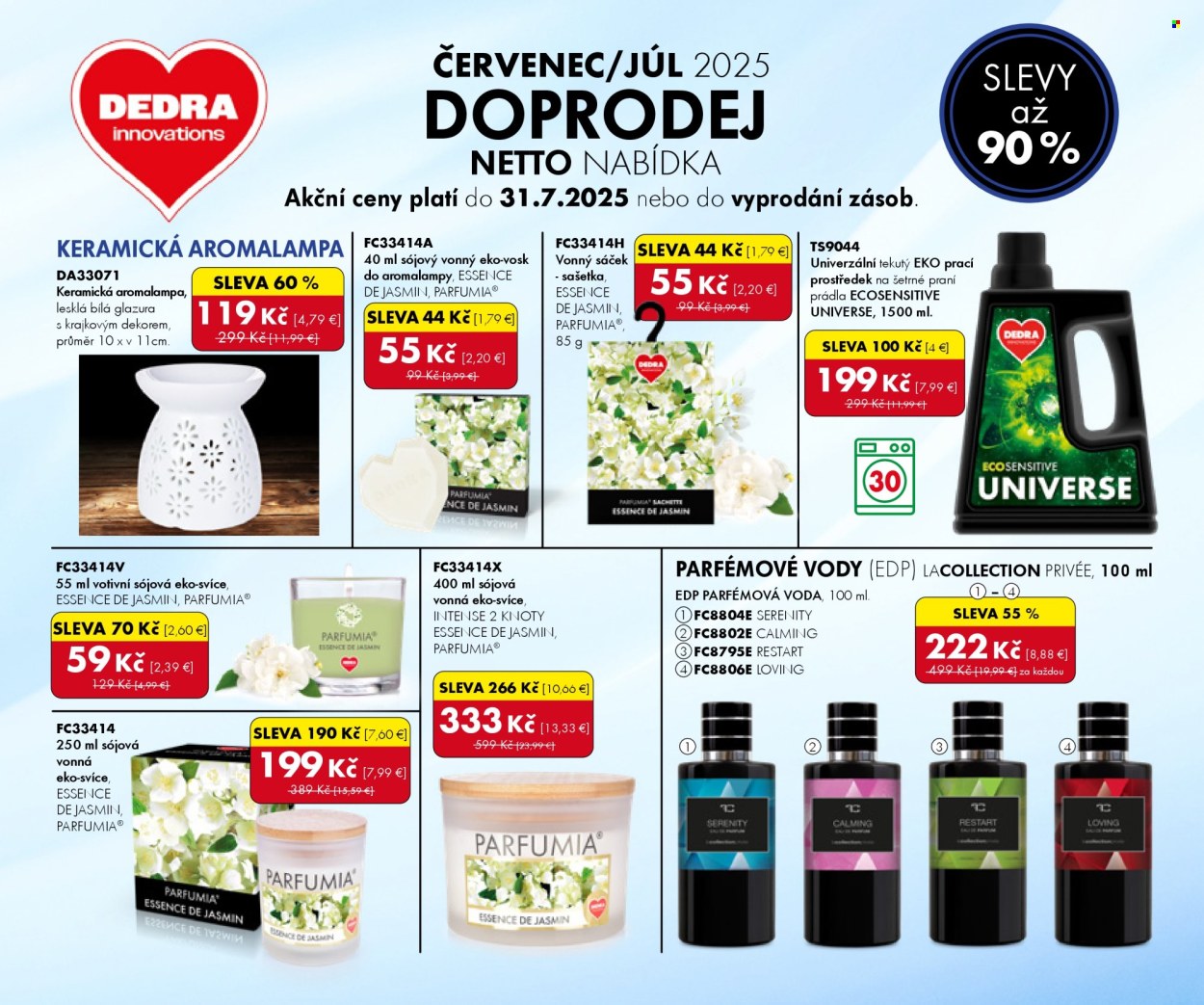 Leták Dedra - 23.6.2025 - 31.7.2025. Strana 1