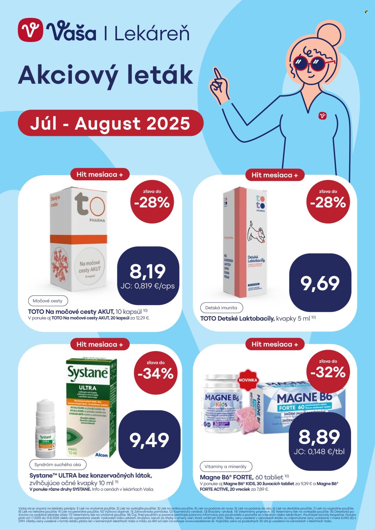 Leták Vaša lekáreň - 1.7.2025 - 31.8.2025. Strana 1