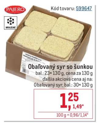 Obaľovaný syr so šunkou