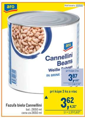 Fazuľa biela Cannellini