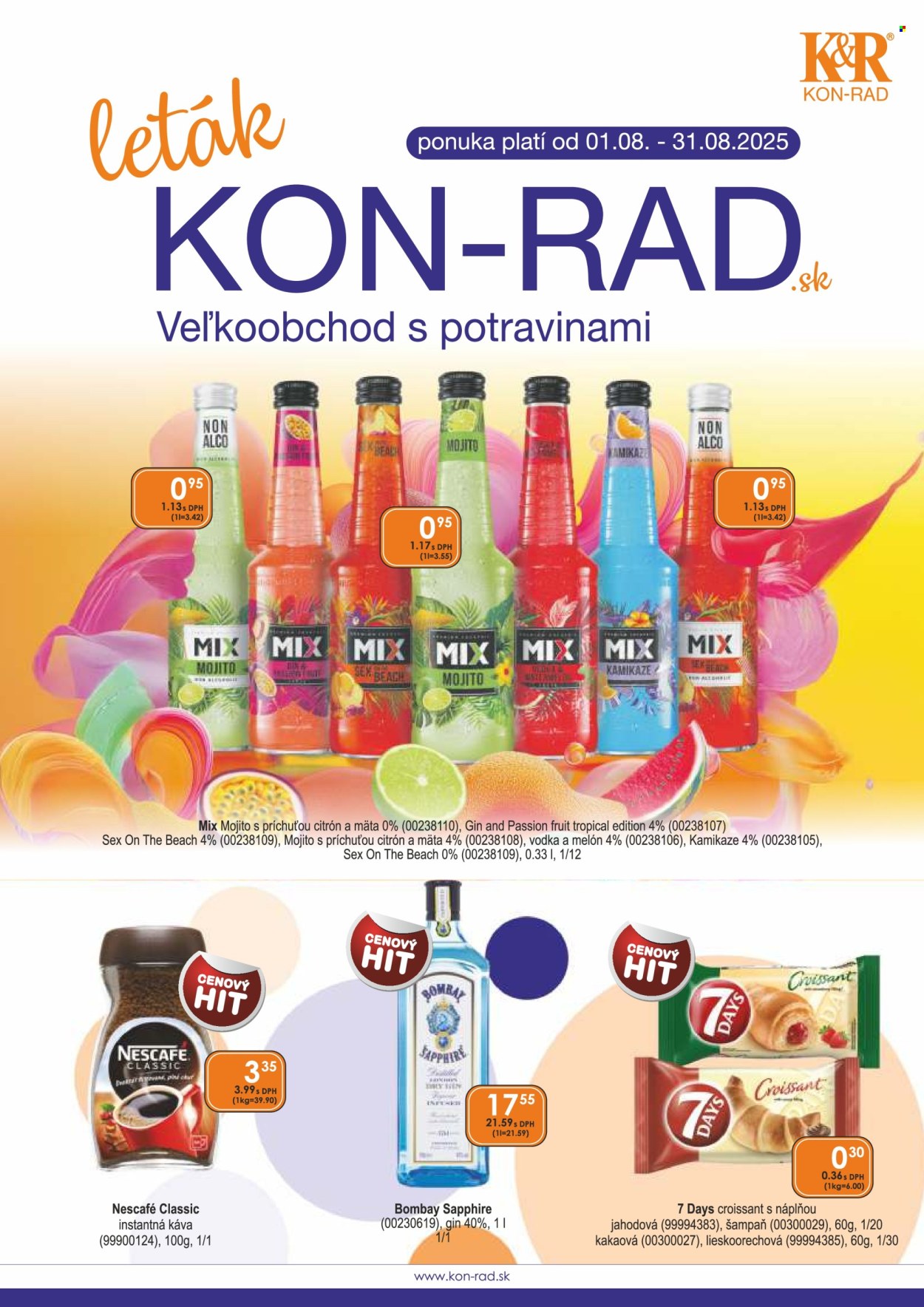 Leták KON-RAD - 1.8.2025 - 31.8.2025. Strana 1
