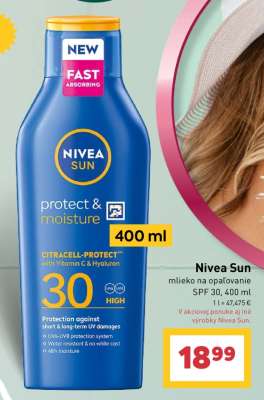 Nivea Sun mlieko na opaľovanie SPF 30 400 ml
