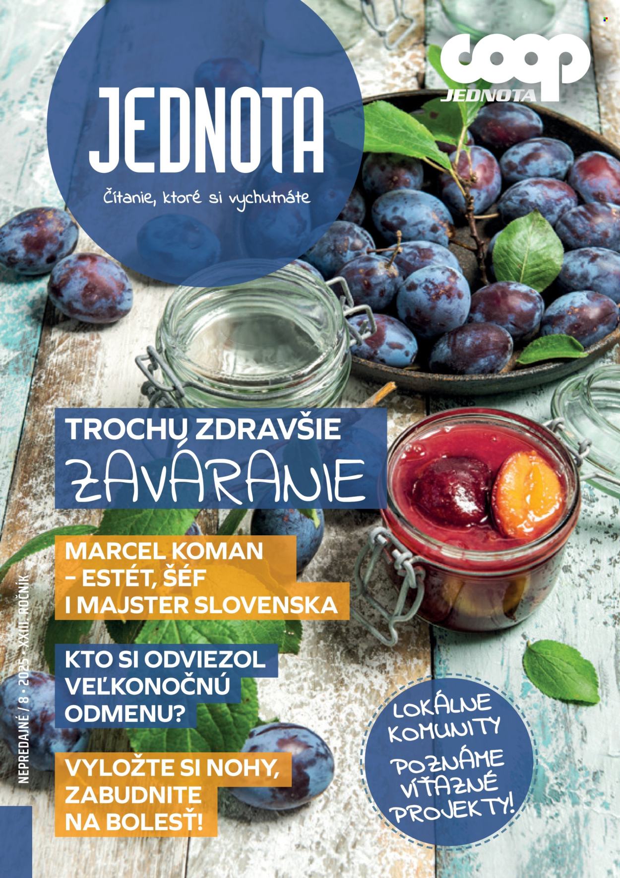 Leták COOP Jednota - 1.8.2025 - 31.8.2025. Strana 1