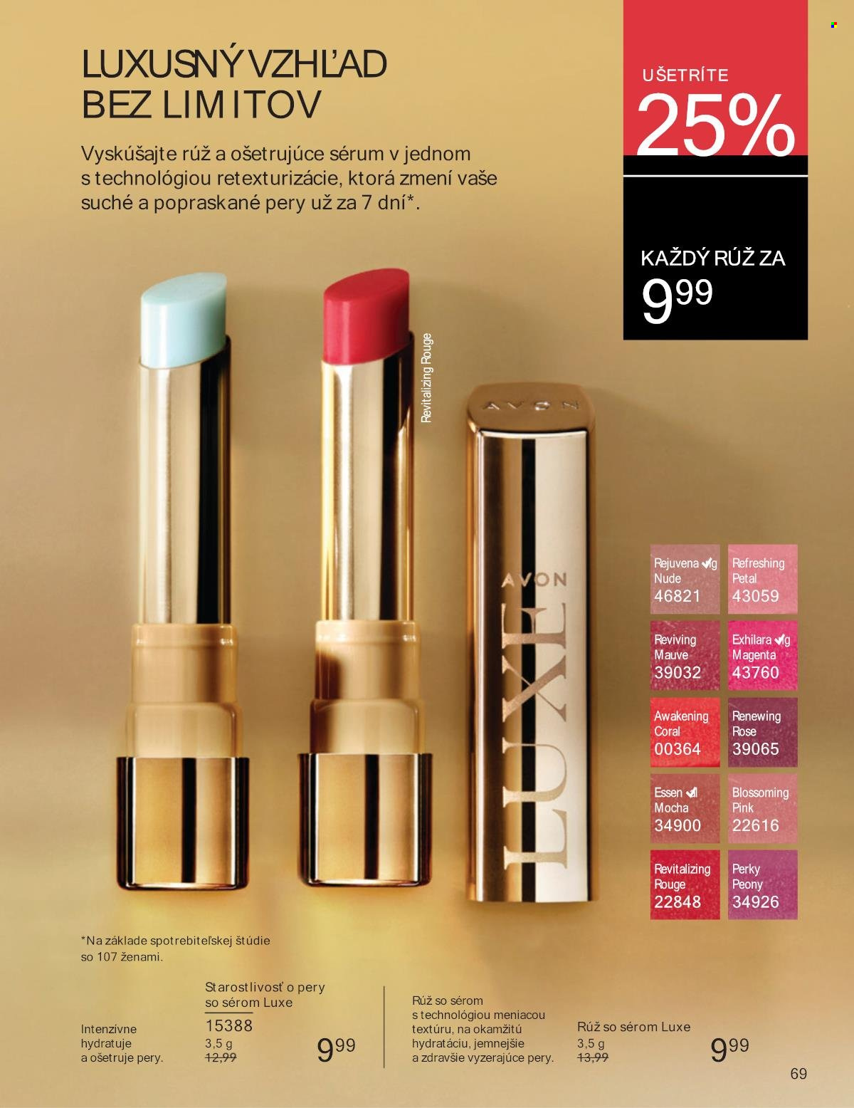 Leták Avon - 1.8.2025 - 31.8.2025. Strana 69